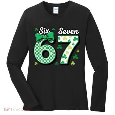67 St Patrick’s Day Shamrocks Lucky 6-7 Women's Long Sleeve Shirt