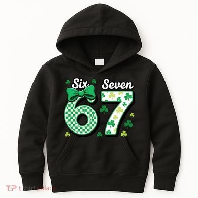 67 St Patrick’s Day Shamrocks Lucky 6-7 Kids Hoodie