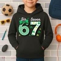 67 St Patrick’s Day Shamrocks Lucky 6-7 Kids Hoodie thumb 2