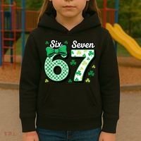 67 St Patrick’s Day Shamrocks Lucky 6-7 Kids Hoodie thumb 3