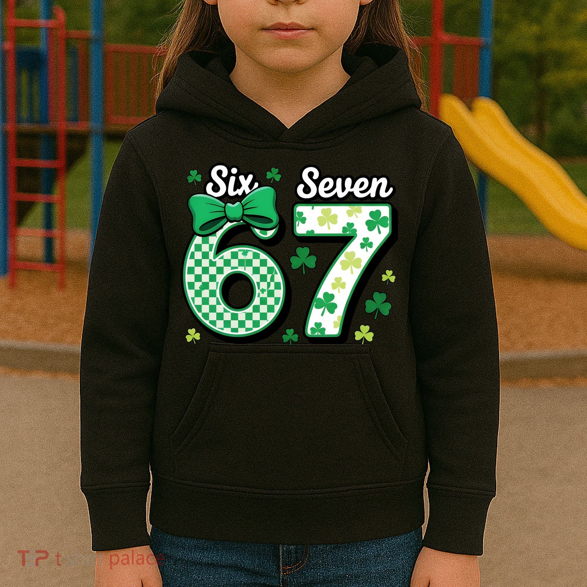 67 St Patrick’s Day Shamrocks Lucky 6-7 Kids Hoodie