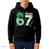 67 St Patrick’s Day Shamrocks Lucky 6-7 Kids Hoodie thumb 4