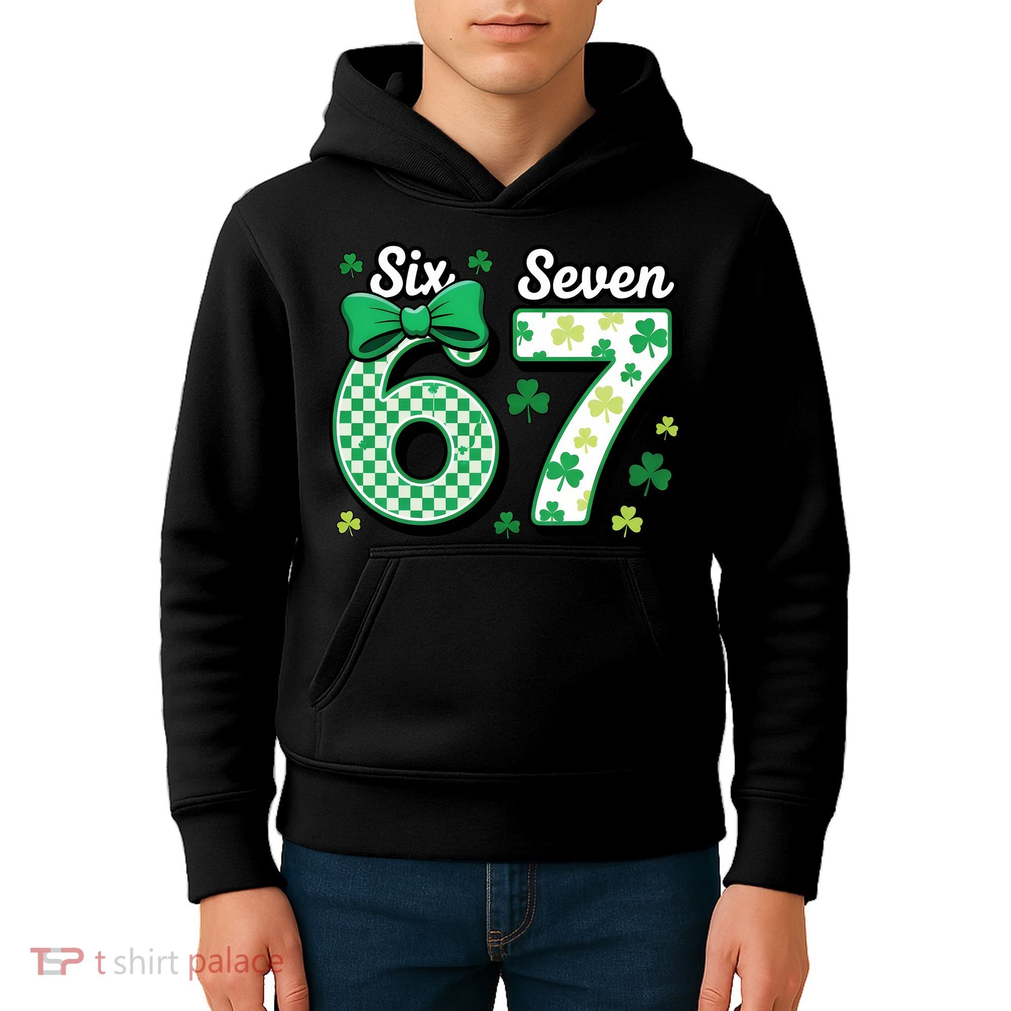67 St Patrick’s Day Shamrocks Lucky 6-7 Kids Hoodie