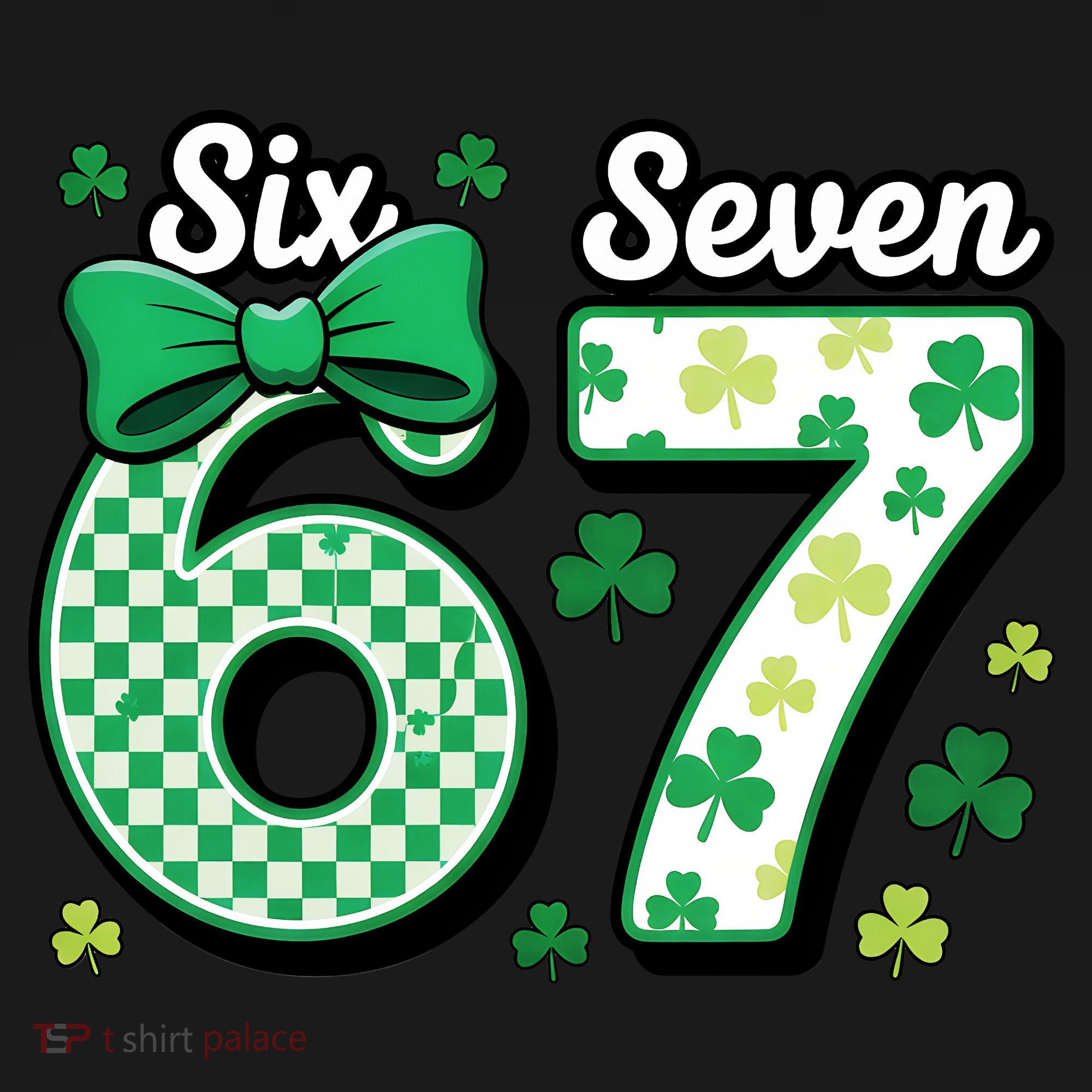 67 St Patrick’s Day Shamrocks Lucky 6-7 Kids Hoodie