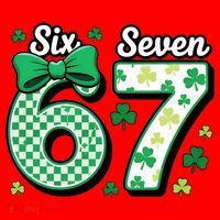 67 St Patrick’s Day Shamrocks Lucky 6-7 Santa Hat thumb 1