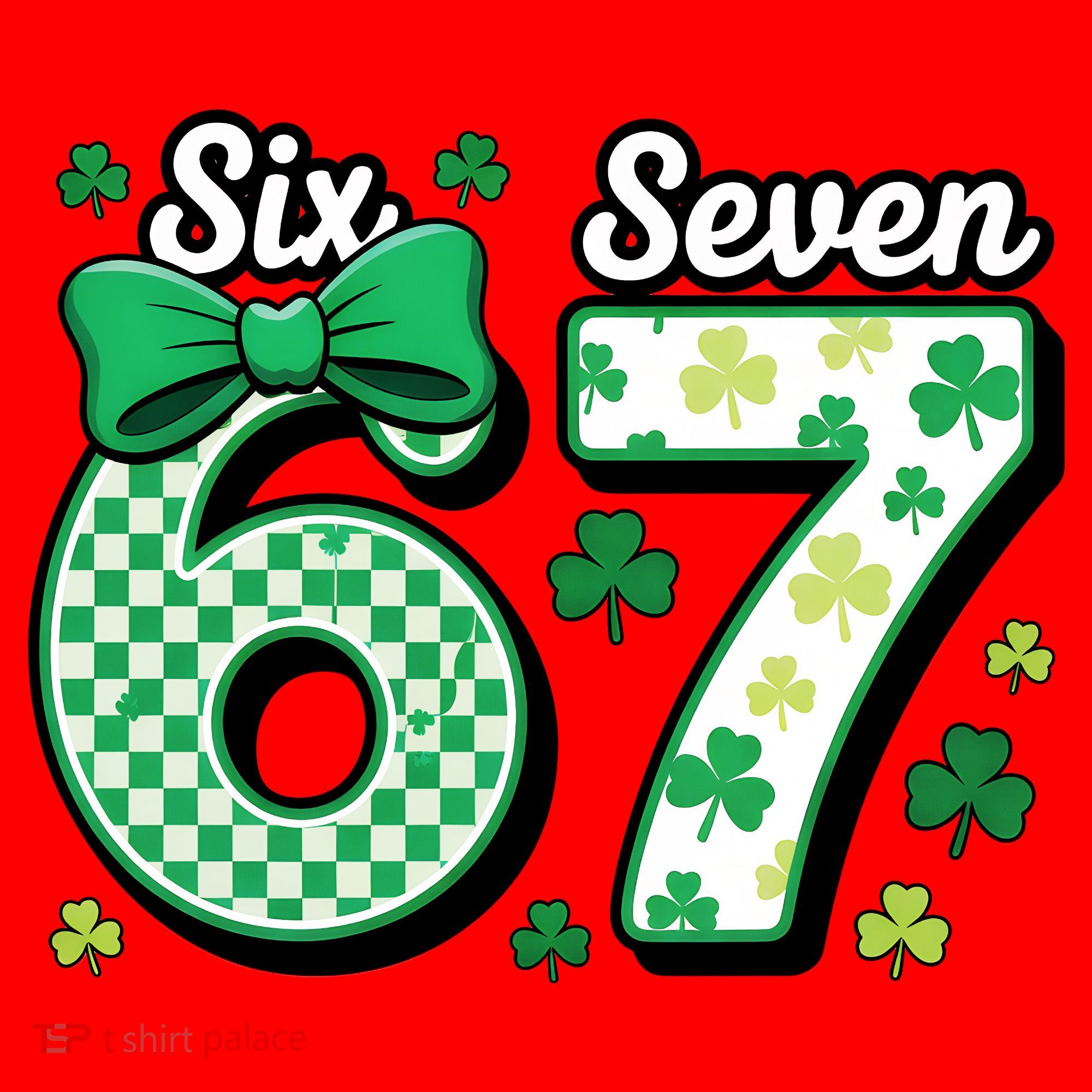 67 St Patrick’s Day Shamrocks Lucky 6-7 Santa Hat