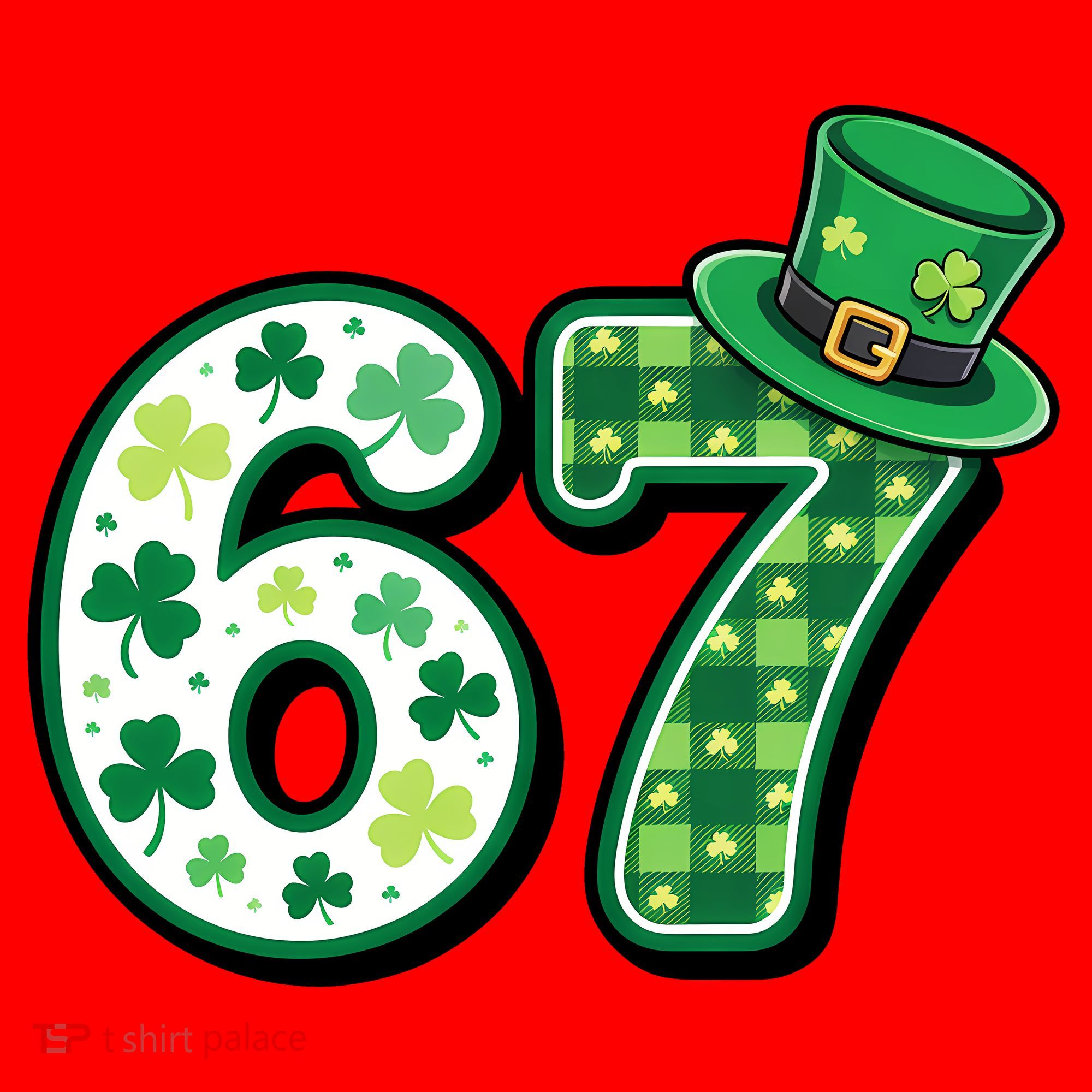 67 St Patrick's Day 6-7 Meme Funny Irish Santa Hat