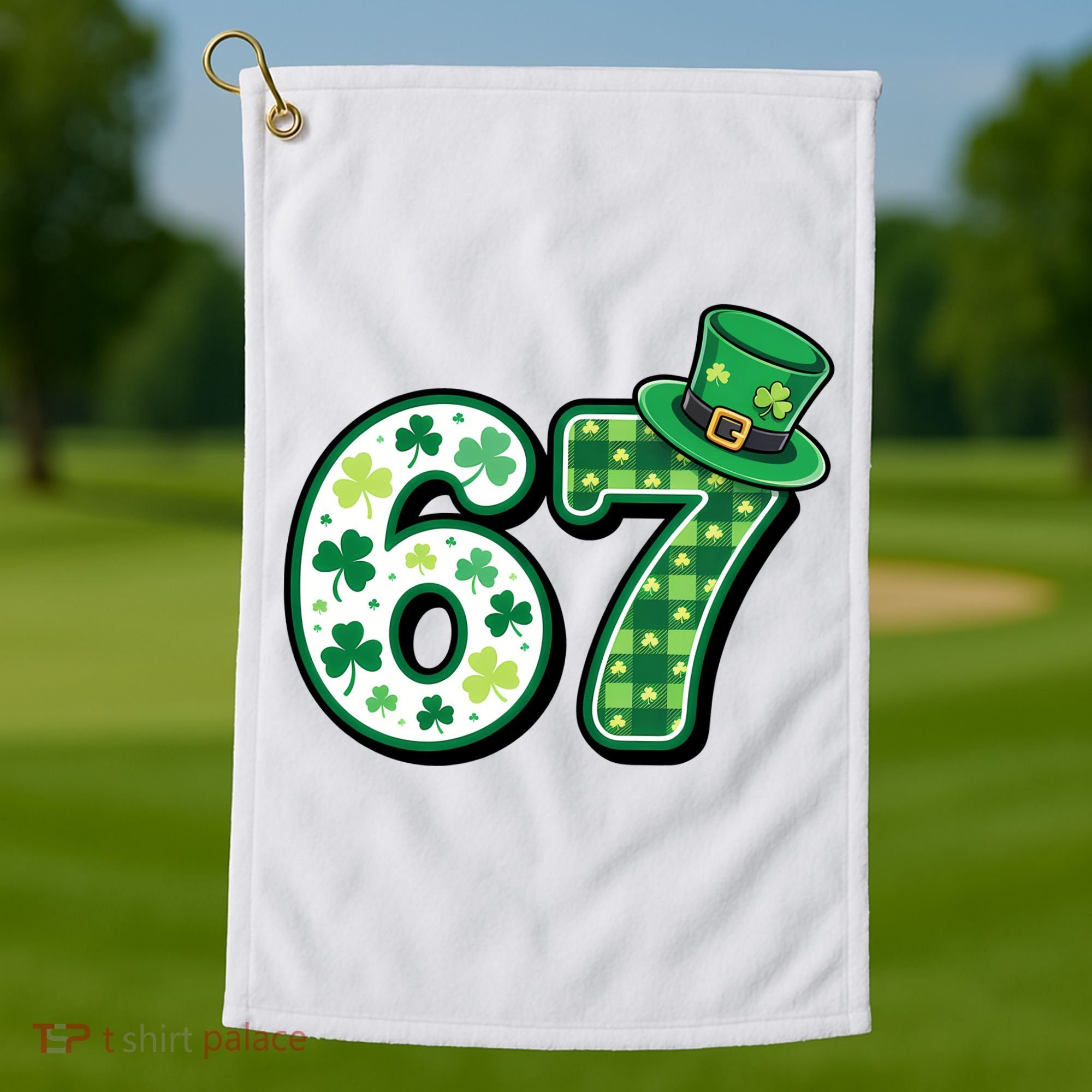 67 St Patrick's Day 6-7 Meme Funny Irish Golf Towel