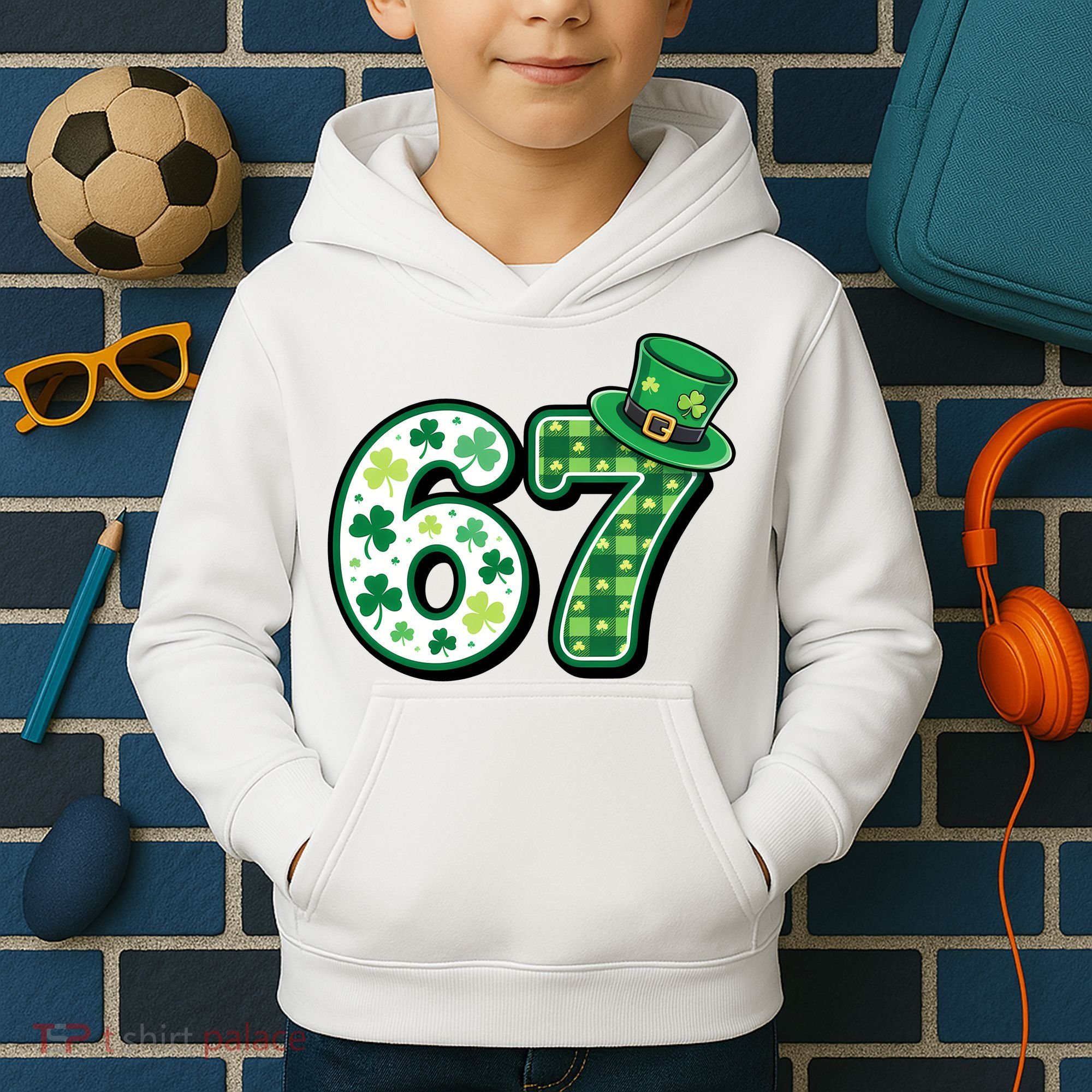 67 St Patrick's Day 6-7 Meme Funny Irish Kids Hoodie