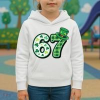 67 St Patrick's Day 6-7 Meme Funny Irish Kids Hoodie thumb 3