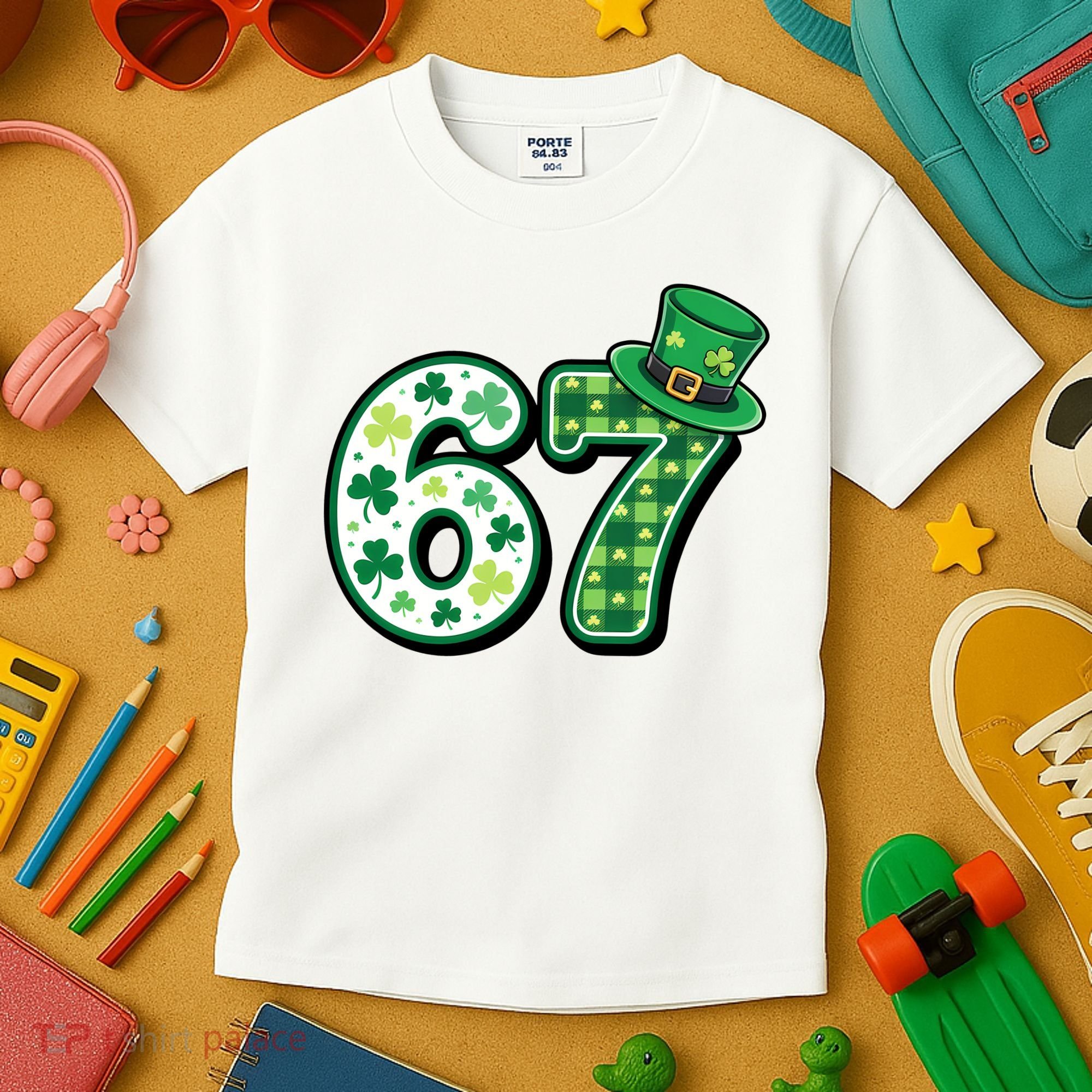 67 St Patrick's Day 6-7 Meme Funny Irish Kids T-Shirt