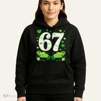 67 St Patricks Day Shamrock Clover Hands 6-7 Meme Hoodie thumb 5