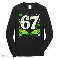 67 St Patricks Day Shamrock Clover Hands 6-7 Meme Long Sleeve Shirt thumb 0