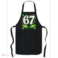 67 St Patricks Day Shamrock Clover Hands 6-7 Meme Apron thumb 0