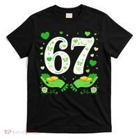 67 St Patricks Day Shamrock Clover Hands 6-7 Meme T-Shirt thumb 0