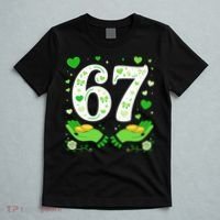 67 St Patricks Day Shamrock Clover Hands 6-7 Meme T-Shirt thumb 5