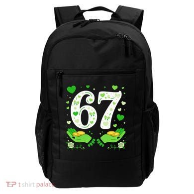 67 St Patricks Day Shamrock Clover Hands 6-7 Meme Backpack