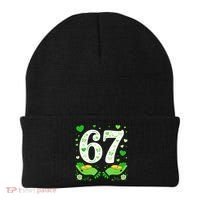 67 St Patricks Day Shamrock Clover Hands 6-7 Meme Beanie thumb 0