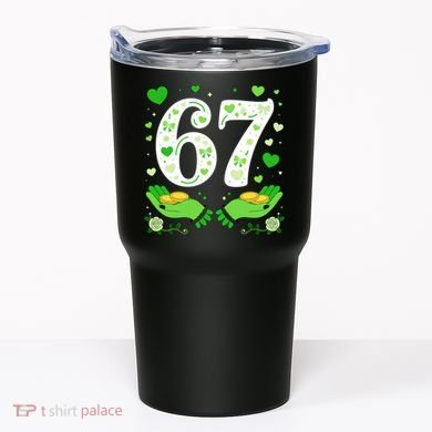67 St Patricks Day Shamrock Clover Hands 6-7 Meme Tumbler