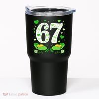 67 St Patricks Day Shamrock Clover Hands 6-7 Meme Tumbler thumb 0