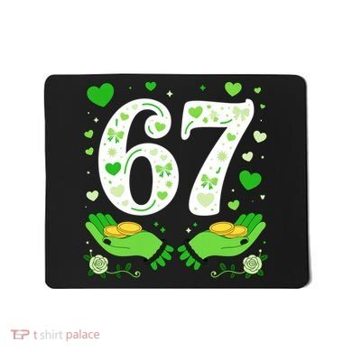 67 St Patricks Day Shamrock Clover Hands 6-7 Meme Mousepad