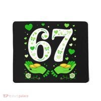 67 St Patricks Day Shamrock Clover Hands 6-7 Meme Mousepad thumb 0