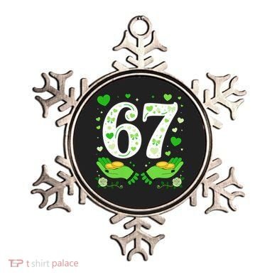 67 St Patricks Day Shamrock Clover Hands 6-7 Meme Ornament