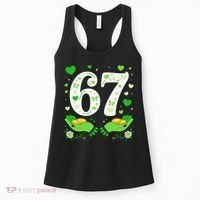 67 St Patricks Day Shamrock Clover Hands 6-7 Meme Women's Tank Top thumb 0