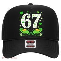 67 St Patricks Day Shamrock Clover Hands 6-7 Meme Hat thumb 0
