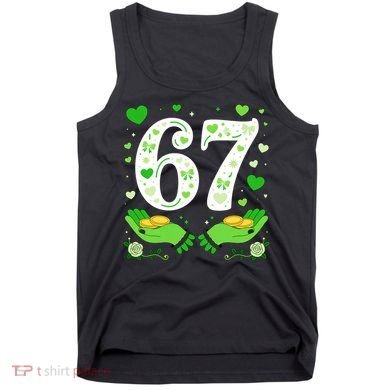 67 St Patricks Day Shamrock Clover Hands 6-7 Meme Tank Top