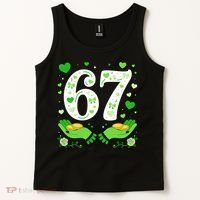 67 St Patricks Day Shamrock Clover Hands 6-7 Meme Tank Top thumb 2