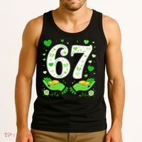 67 St Patricks Day Shamrock Clover Hands 6-7 Meme Tank Top thumb 3