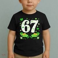 67 St Patricks Day Shamrock Clover Hands 6-7 Meme Toddler T-Shirt thumb 2