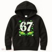 67 St Patricks Day Shamrock Clover Hands 6-7 Meme Kids Hoodie thumb 0