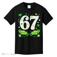 67 St Patricks Day Shamrock Clover Hands 6-7 Meme Kids T-Shirt thumb 0