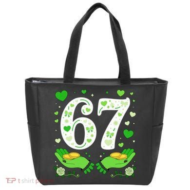 67 St Patricks Day Shamrock Clover Hands 6-7 Meme Tote Bag