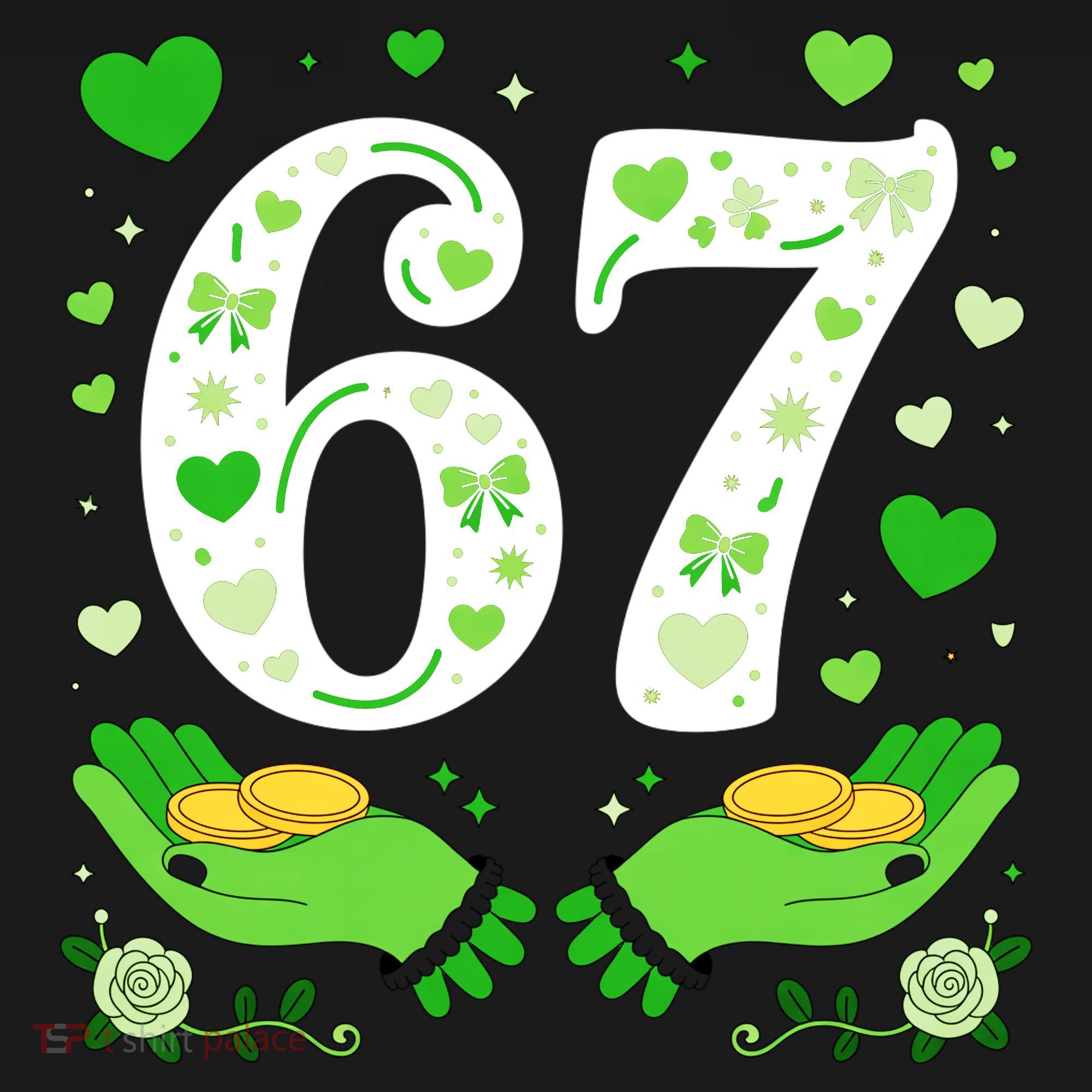 67 St Patricks Day Shamrock Clover Hands 6-7 Meme Tote Bag