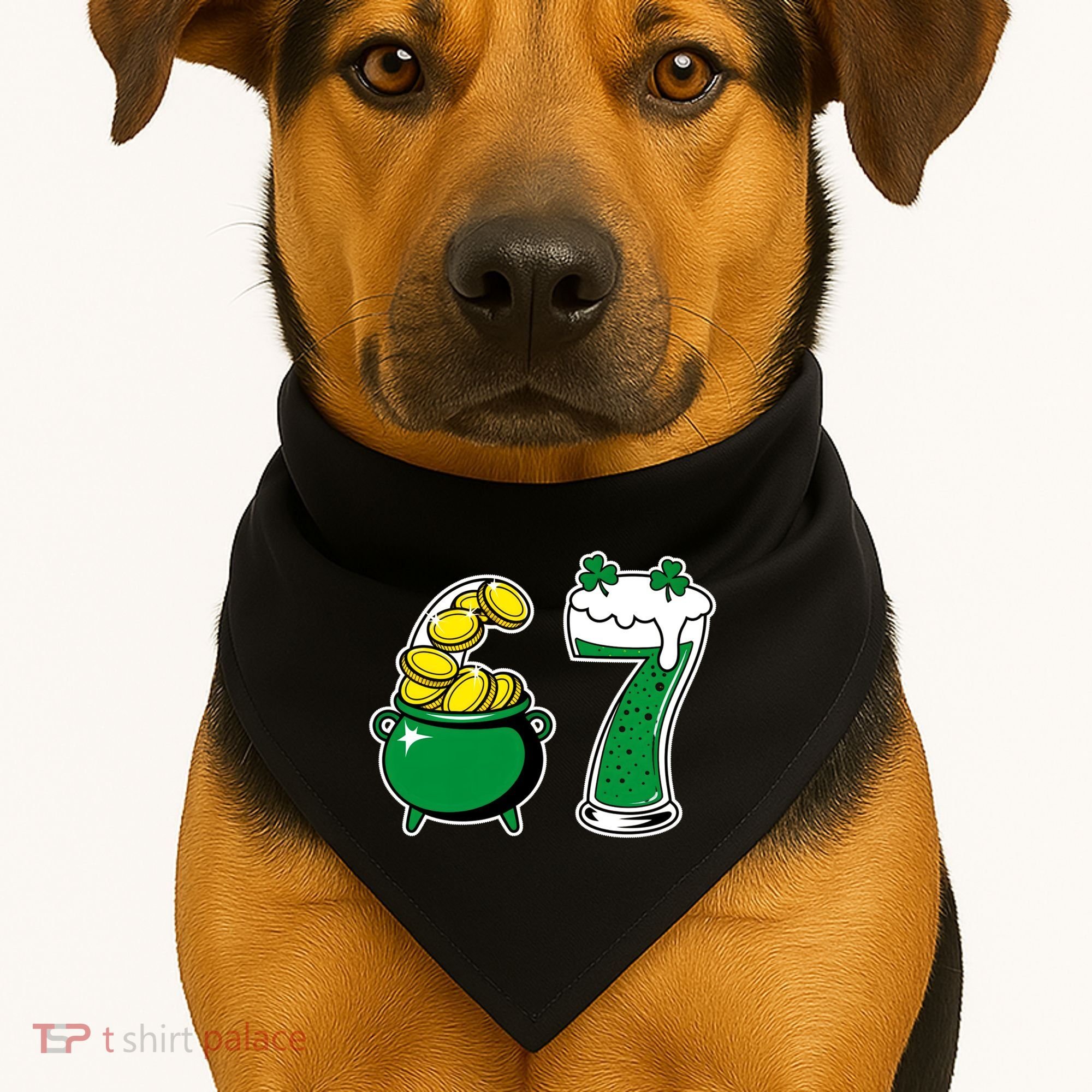 67 St Patrick’s Day Six Seven Meme Pot Of Gold USA-Made Doggie Bandana