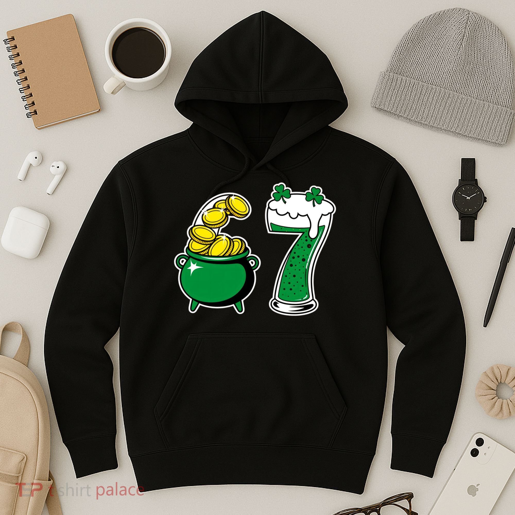 67 St Patrick’s Day Six Seven Meme Pot Of Gold Hoodie