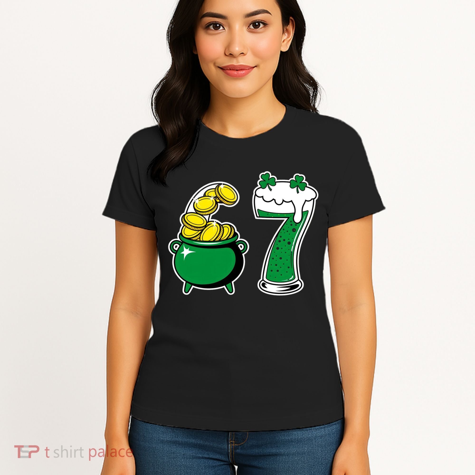 67 St Patrick’s Day Six Seven Meme Pot Of Gold Women's T-Shirt