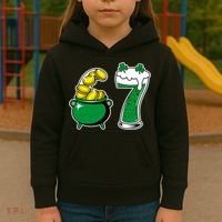 67 St Patrick’s Day Six Seven Meme Pot Of Gold Kids Hoodie thumb 3