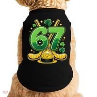 67 St Patricks Day Hockey Clover 6-7 Meme Doggie Tank thumb 0