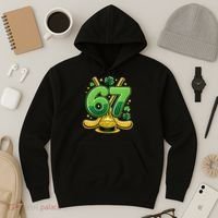 67 St Patricks Day Hockey Clover 6-7 Meme Hoodie thumb 3
