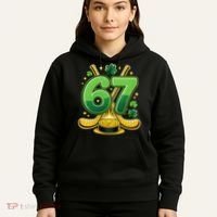 67 St Patricks Day Hockey Clover 6-7 Meme Hoodie thumb 5