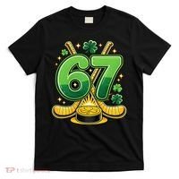 67 St Patricks Day Hockey Clover 6-7 Meme T-Shirt thumb 0