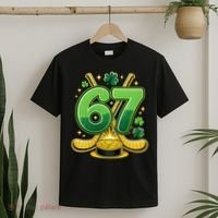 67 St Patricks Day Hockey Clover 6-7 Meme T-Shirt thumb 2