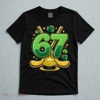 67 St Patricks Day Hockey Clover 6-7 Meme T-Shirt thumb 5