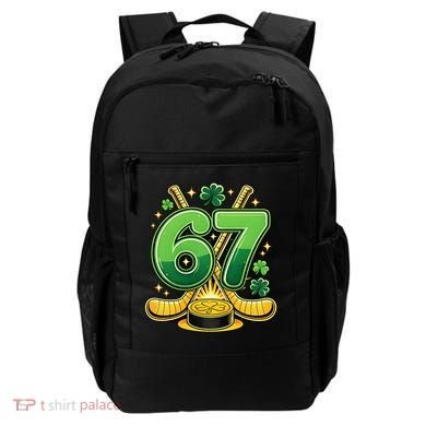 67 St Patricks Day Hockey Clover 6-7 Meme Backpack