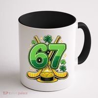 67 St Patricks Day Hockey Clover 6-7 Meme Coffee Mug thumb 1