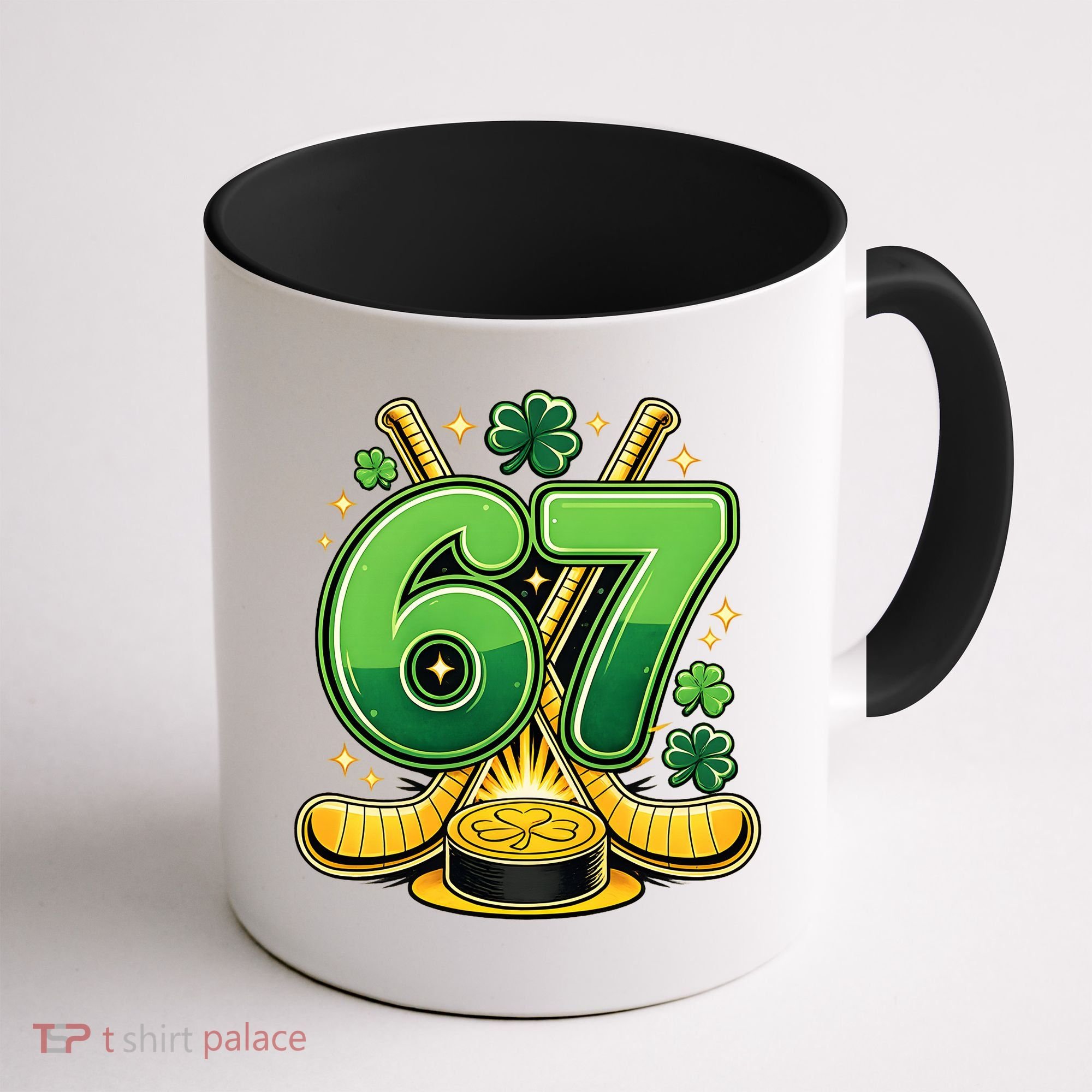 67 St Patricks Day Hockey Clover 6-7 Meme Coffee Mug